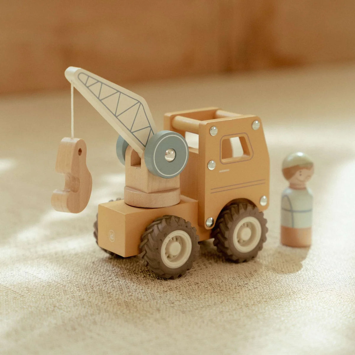 Little Dutch Wooden Crane Truck with Peg Doll