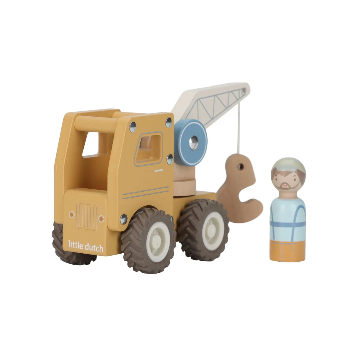 Little Dutch Wooden Crane Truck with Peg Doll