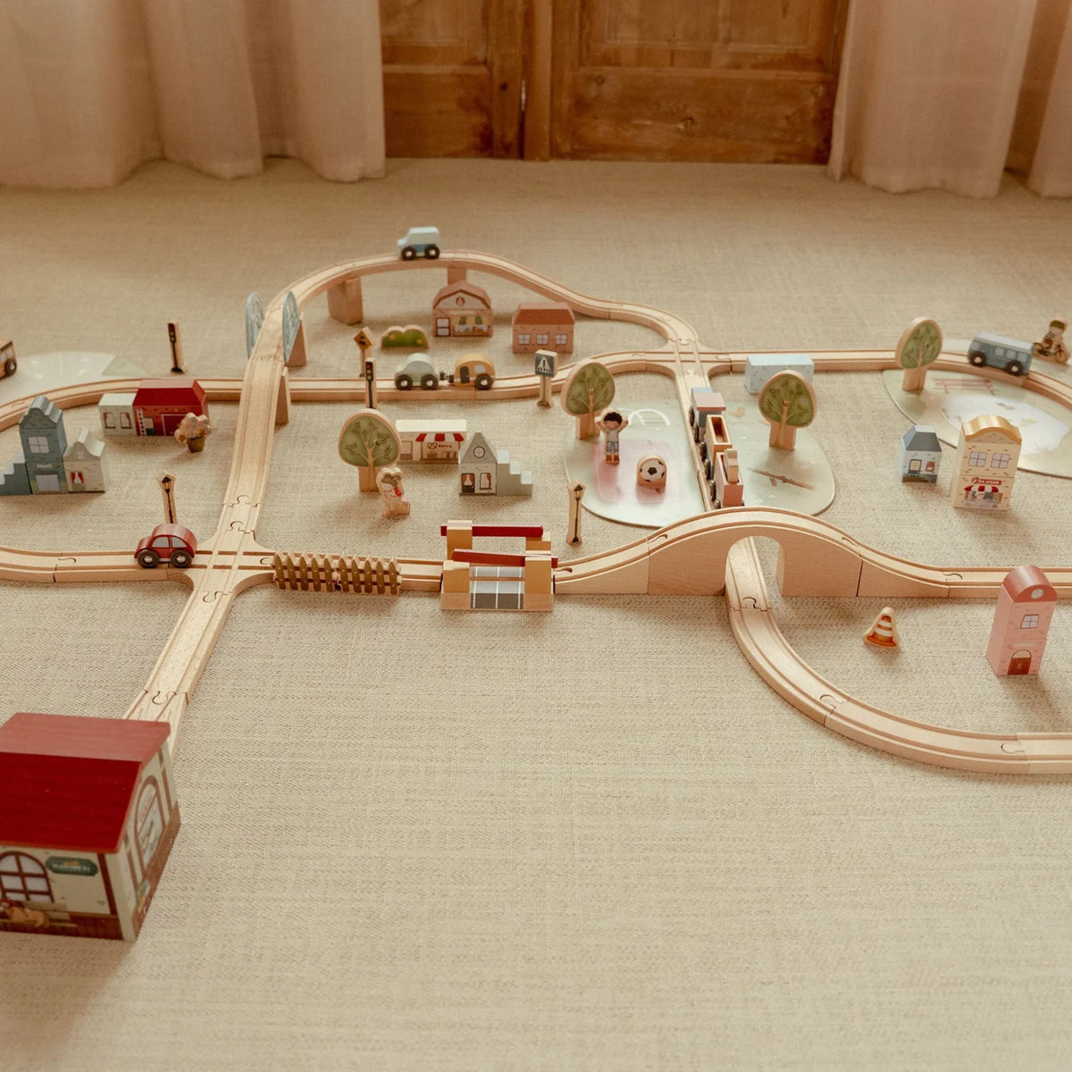 Little Dutch Wooden Train Set XL – 113 Pieces