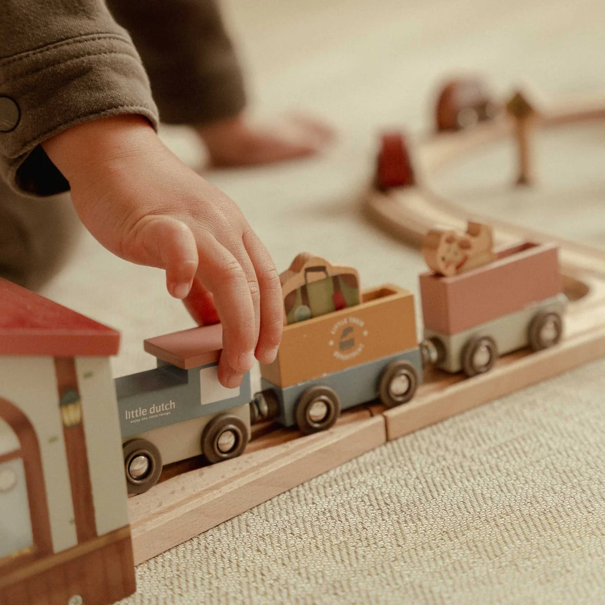 Little Dutch Wooden Train Set XL – 113 Pieces