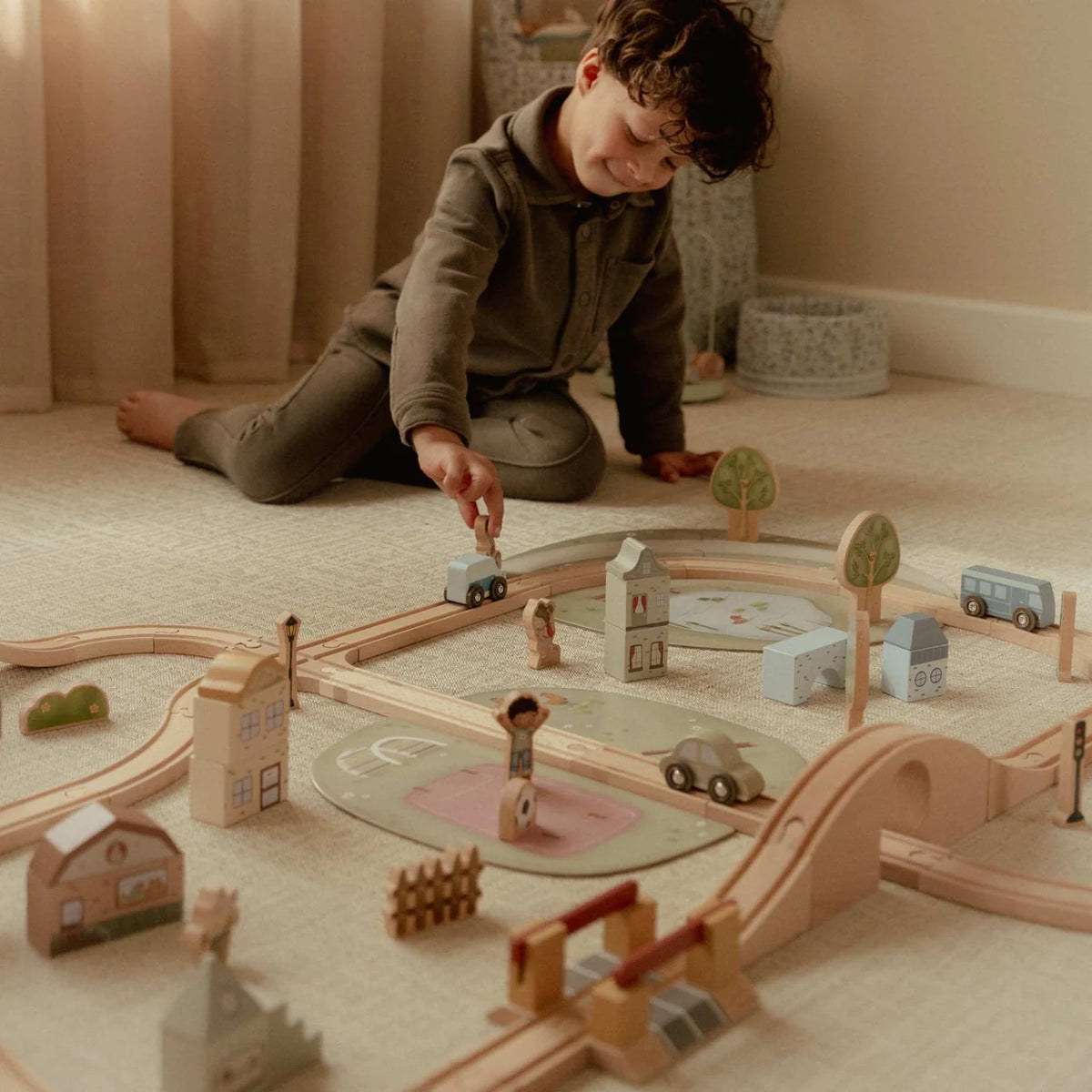 Little Dutch Wooden Train Set XL – 113 Pieces