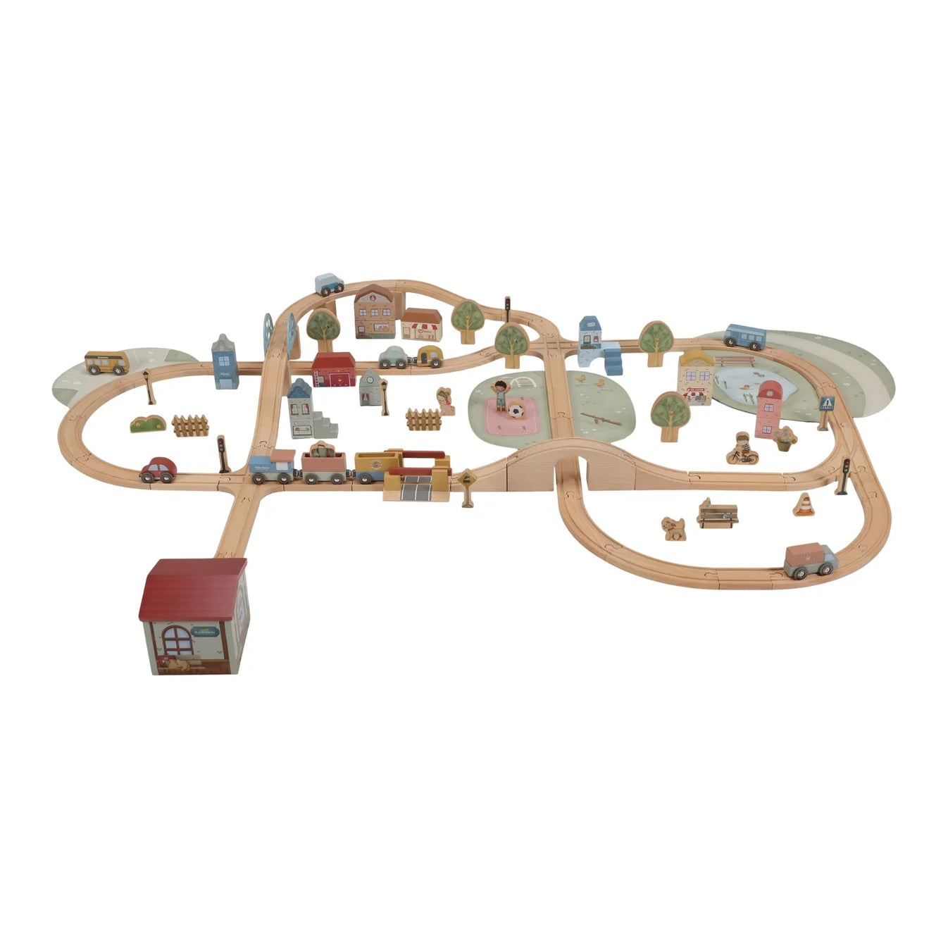 Little Dutch Wooden Train Set XL – 113 Pieces