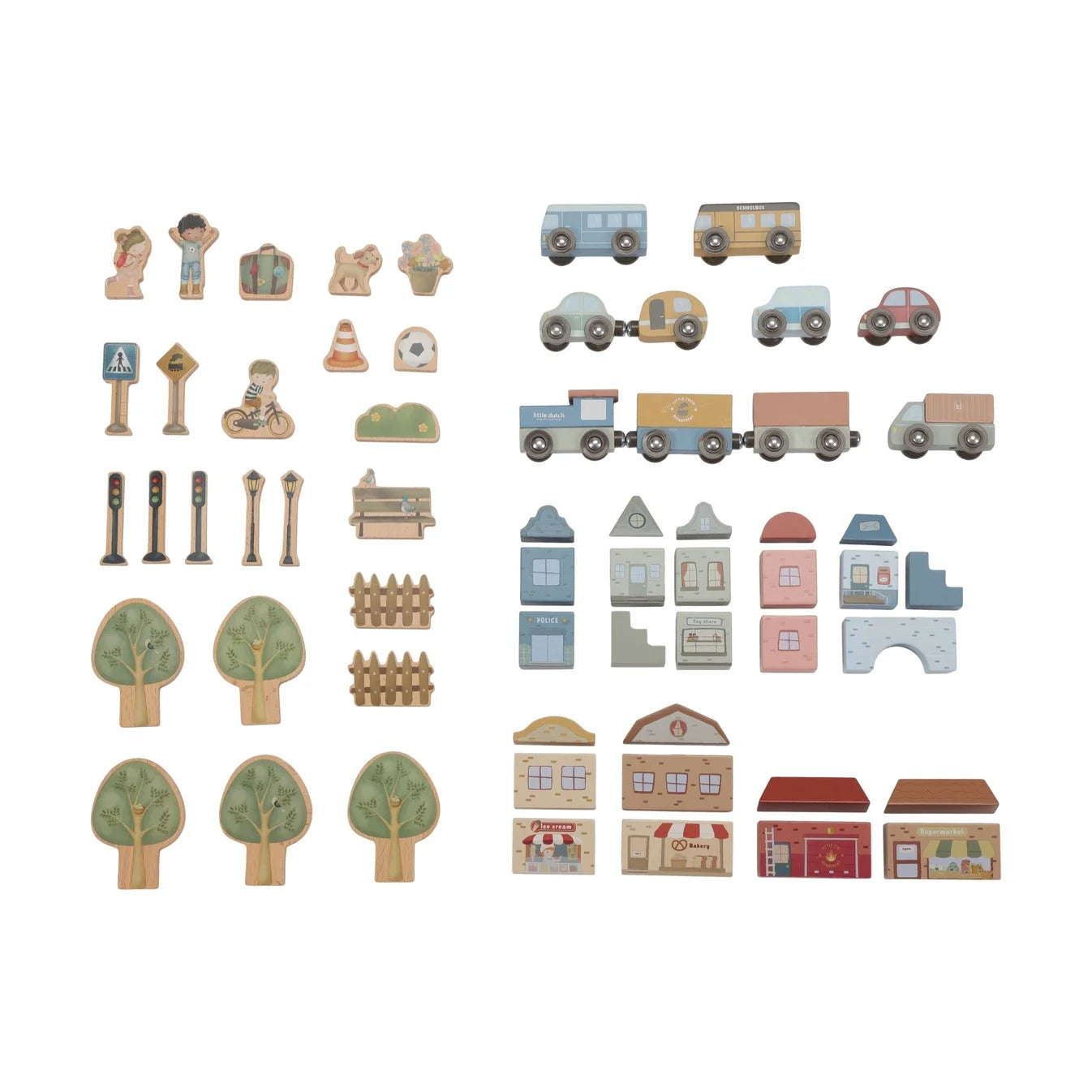 Little Dutch Wooden Train Set XL – 113 Pieces