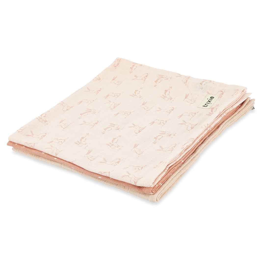 Trixie Muslin cloths 3-pack mix | 55x55cm - Rosy Rabbit