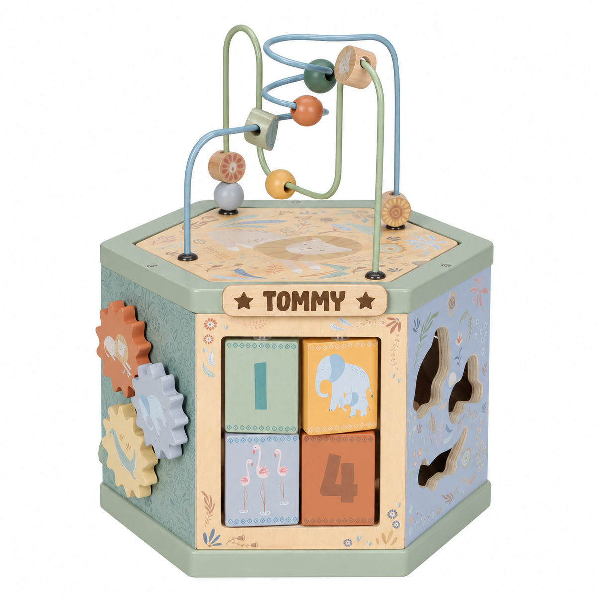 Little Dutch Wooden Activity Cube - Safari Friends