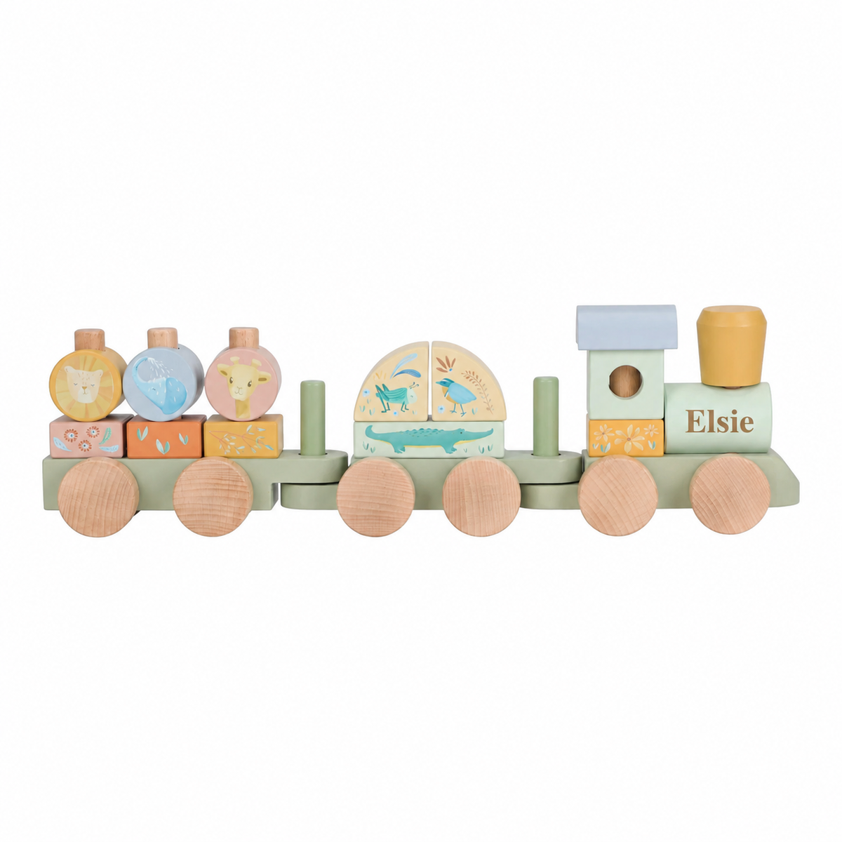 Little Dutch Wooden Block Train - Safari Friends