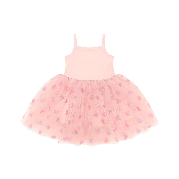 Bob & Blossom Pale Pink & Pink Glitter Hearts Dress