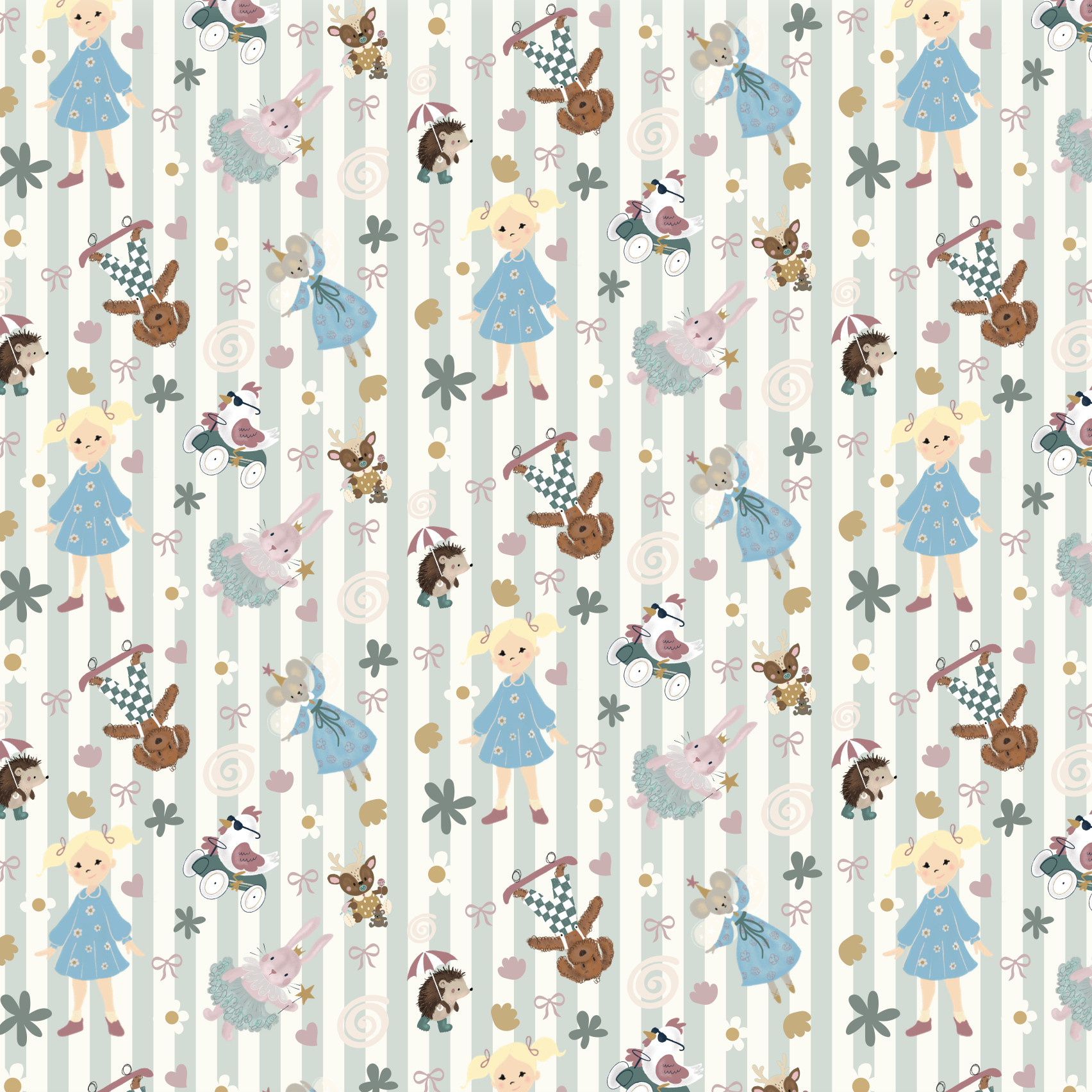 Nellie's Friends Gift Wrap with Pink Bow