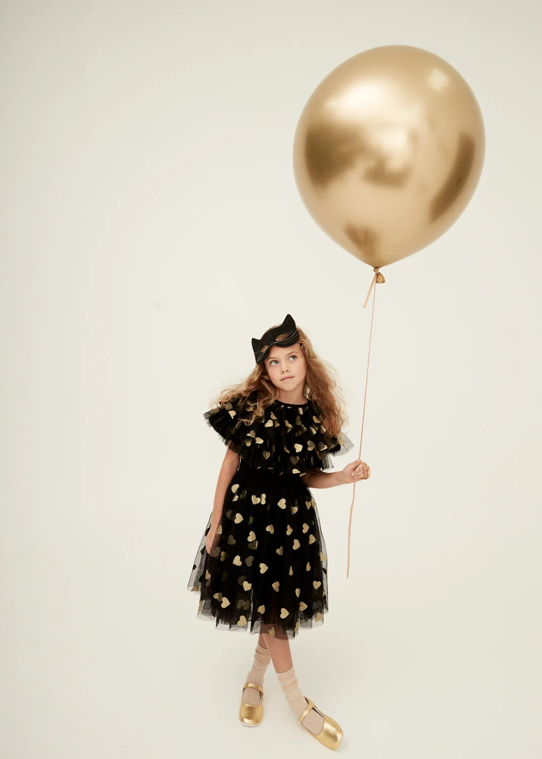 Black Tutu Dress – Gold Glitter Hearts
