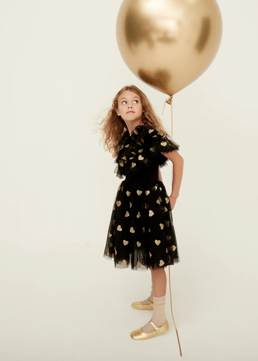 Black & Gold Glitter Heart Cape