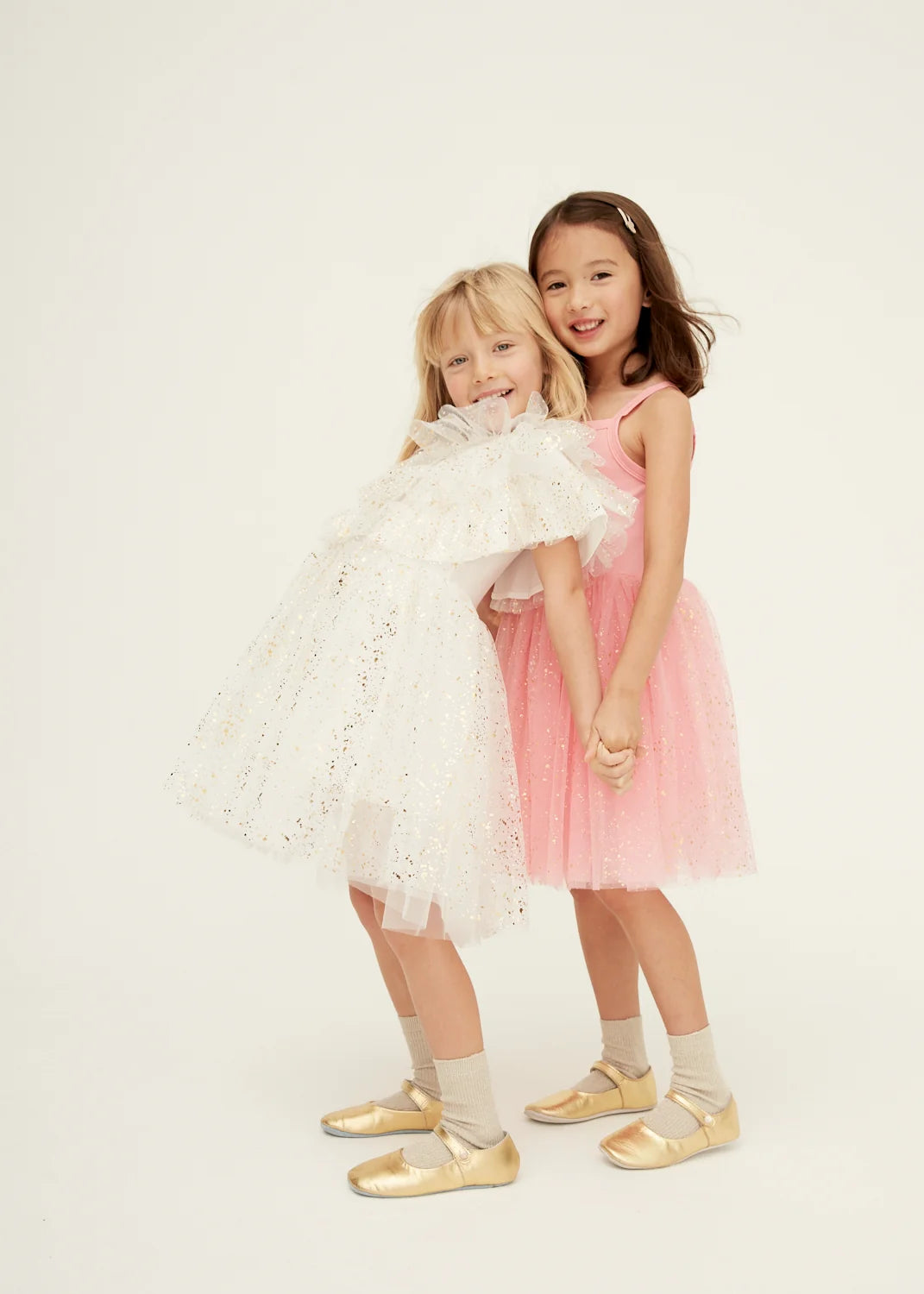 White with Gold Sparkle Cape