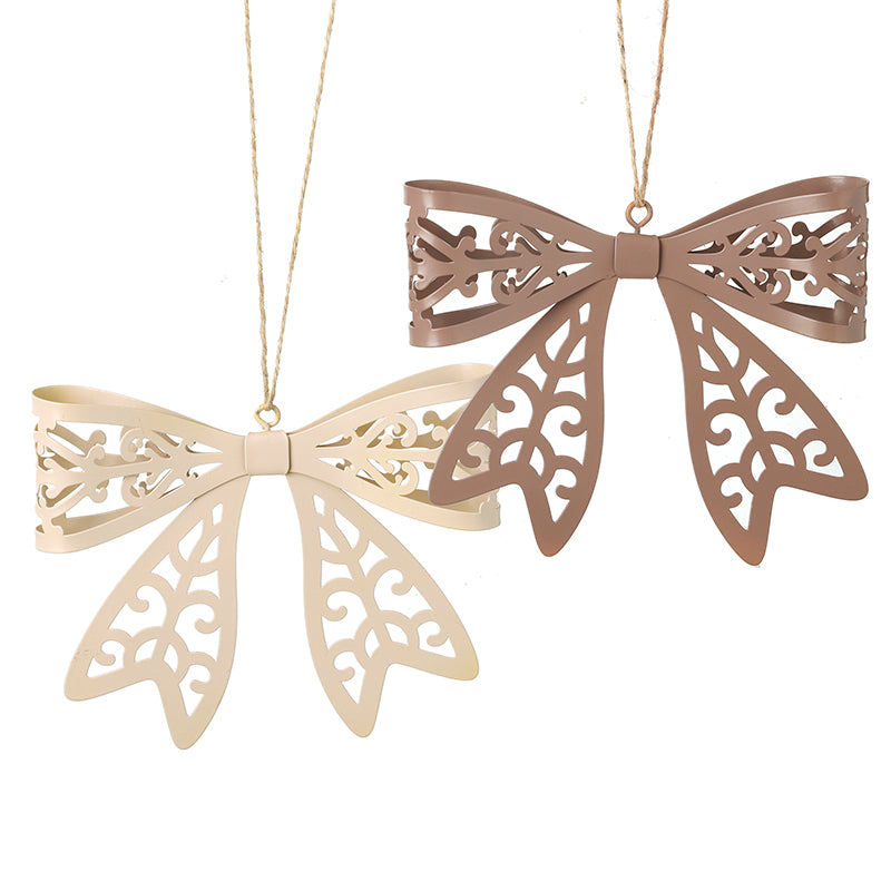 Heaven Sends Brown & Cream Cut Out Metal Bows