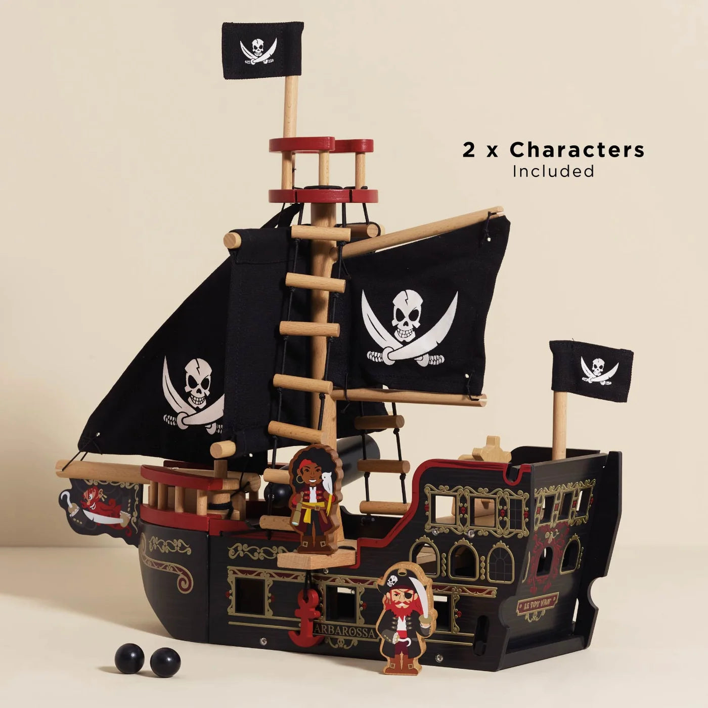 Le Toy Van Barbarossa Pirate Ship & 2 Characters