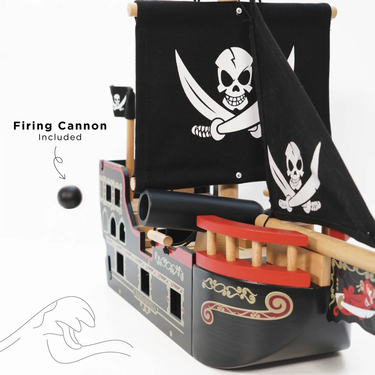 Le Toy Van Barbarossa Pirate Ship & 2 Characters