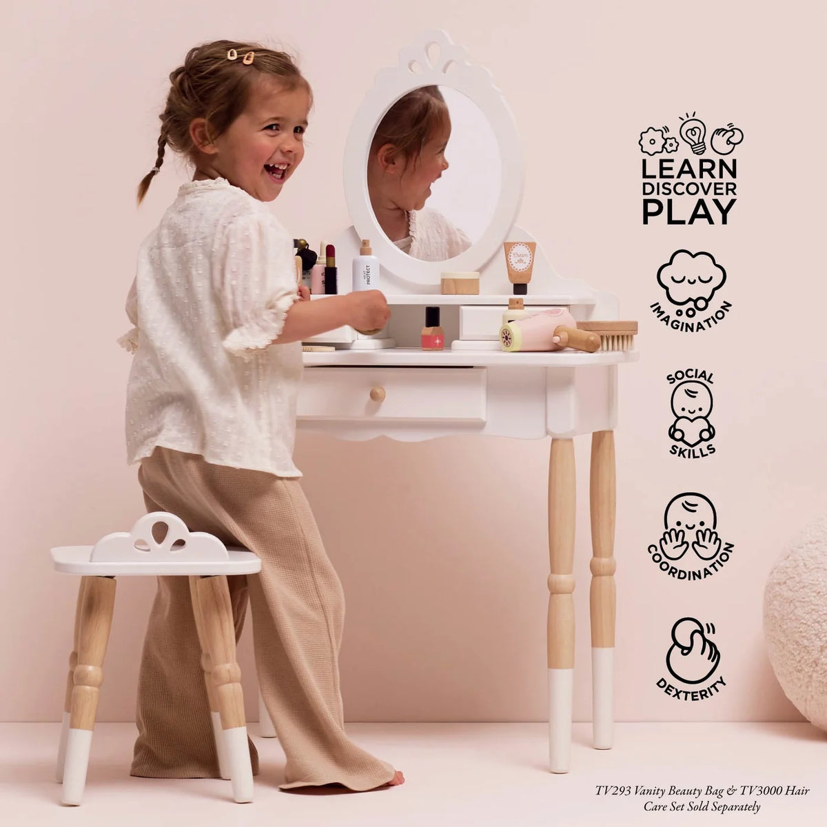 Le Toy Van Dressing-Up Vanity Table & Beauty Stool