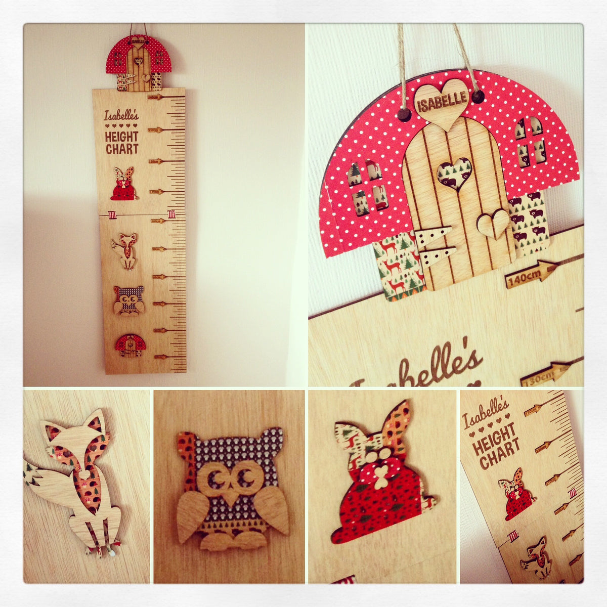 Personalised Woodland Themed Height Chart