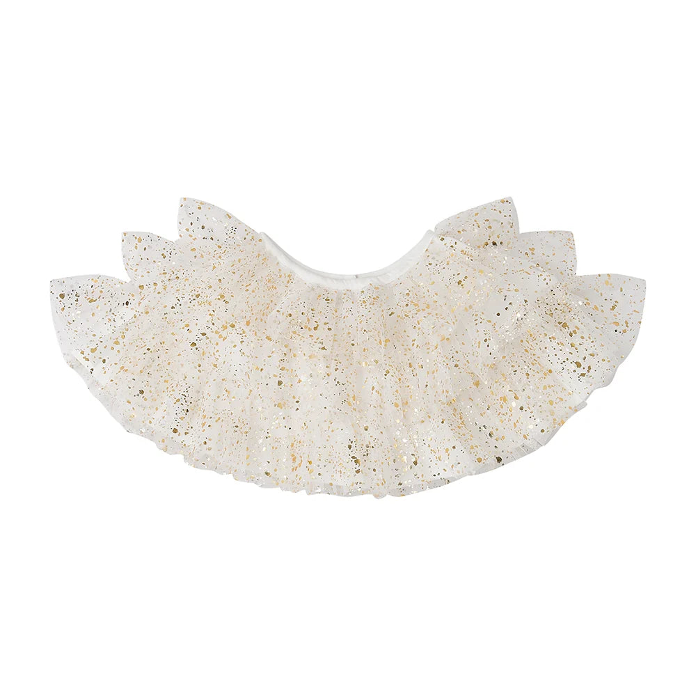 White with Gold Sparkle Cape