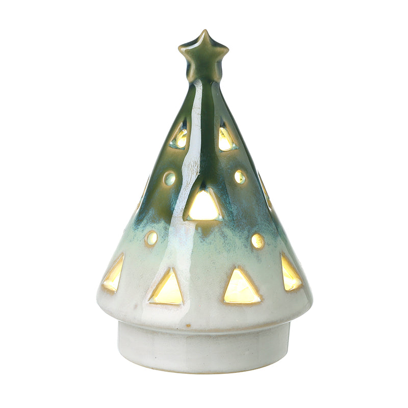 Heaven Sends Ceramic Cut Out Cone Light-Up Tree