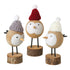 Heaven Sends Standing Wooden Birds In Pompom Hats Mix
