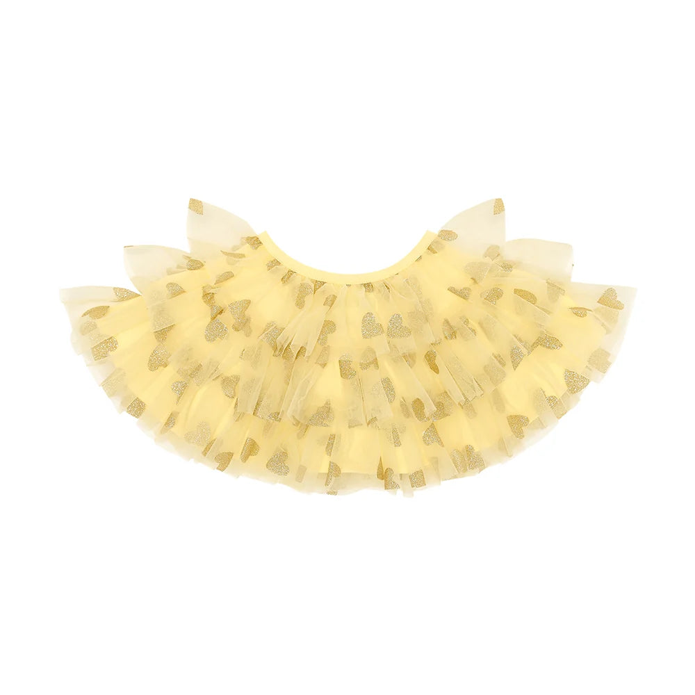 Lemon & Gold Glitter Heart Cape