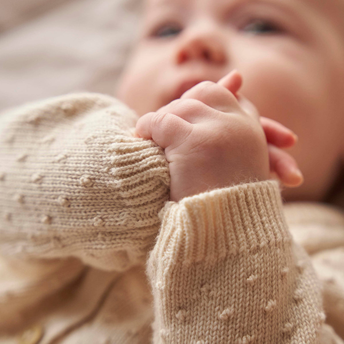 Fable & Bear Popcorn Texture Knitted Baby Cardigan