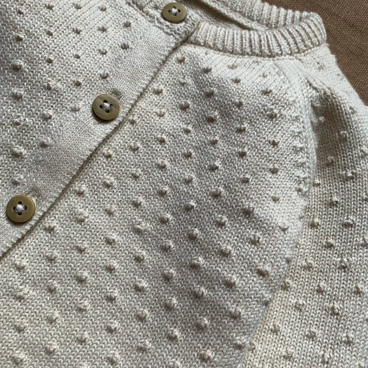 Fable & Bear Popcorn Texture Knitted Baby Cardigan