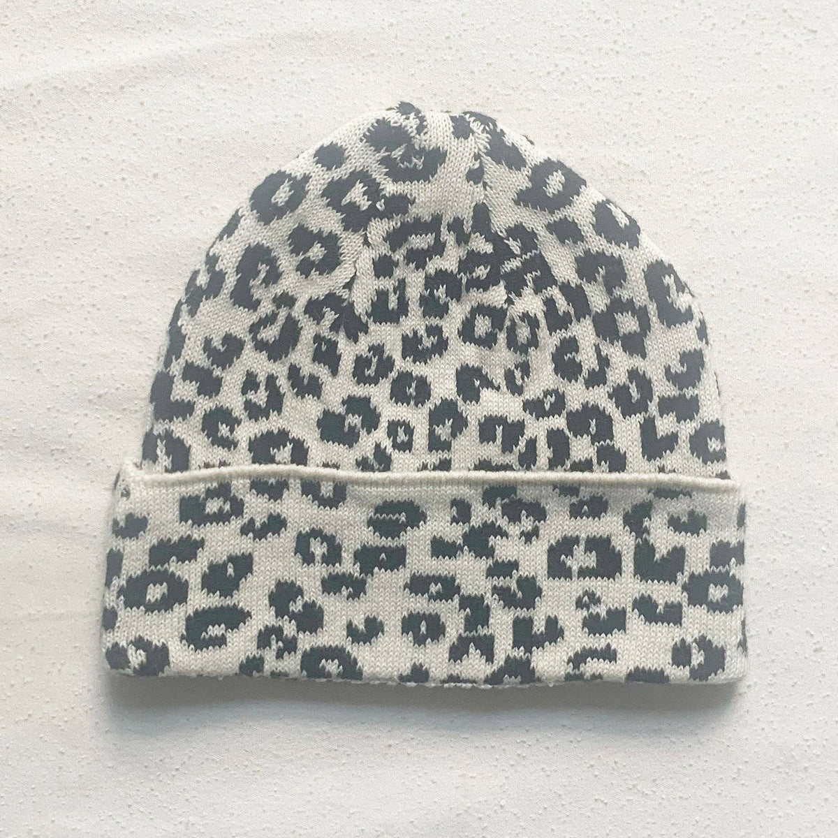 Fable & Bear Leo Leopard Print Organic Cotton Knitted Hat