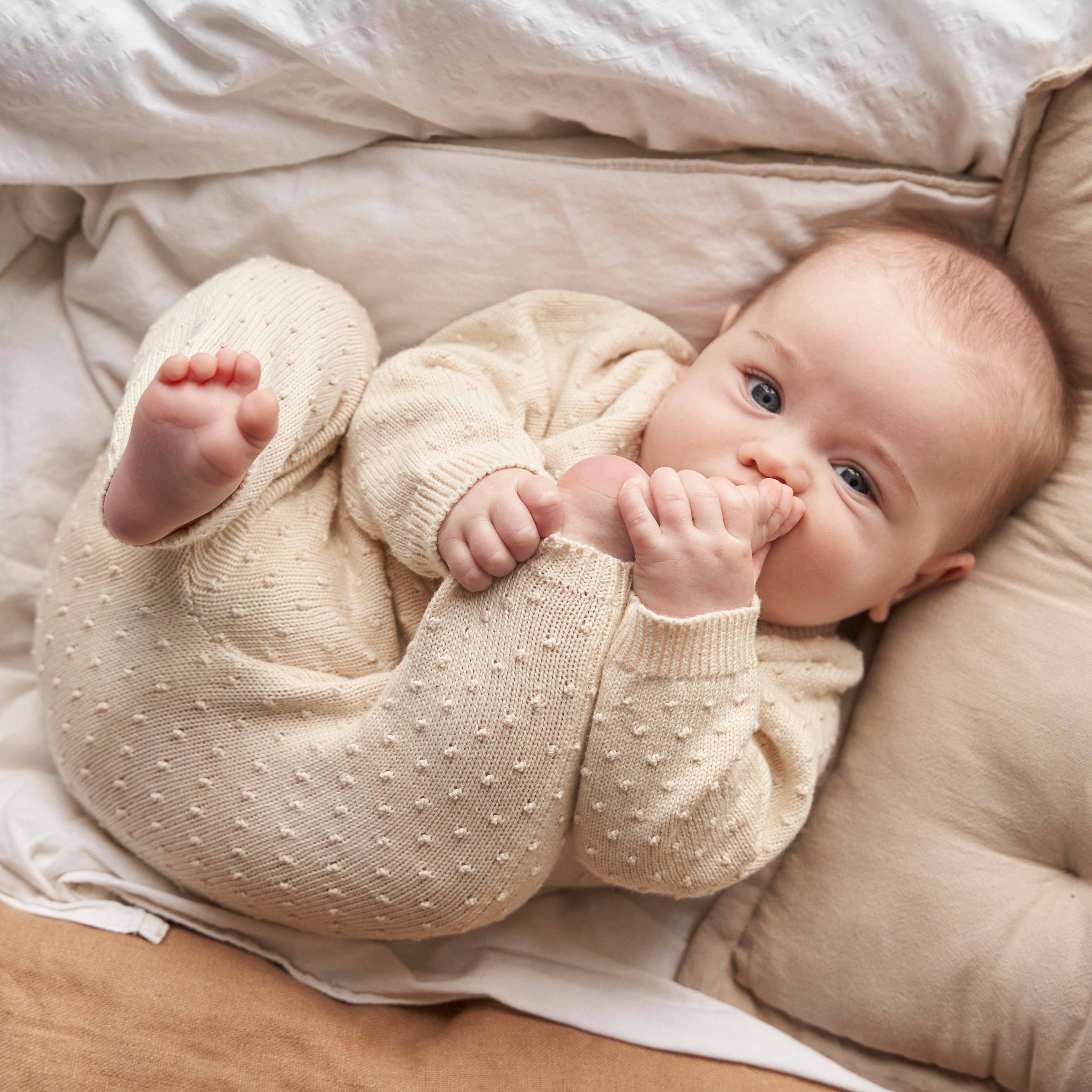 Fable & Bear Popcorn Texture Knitted Baby Cardigan