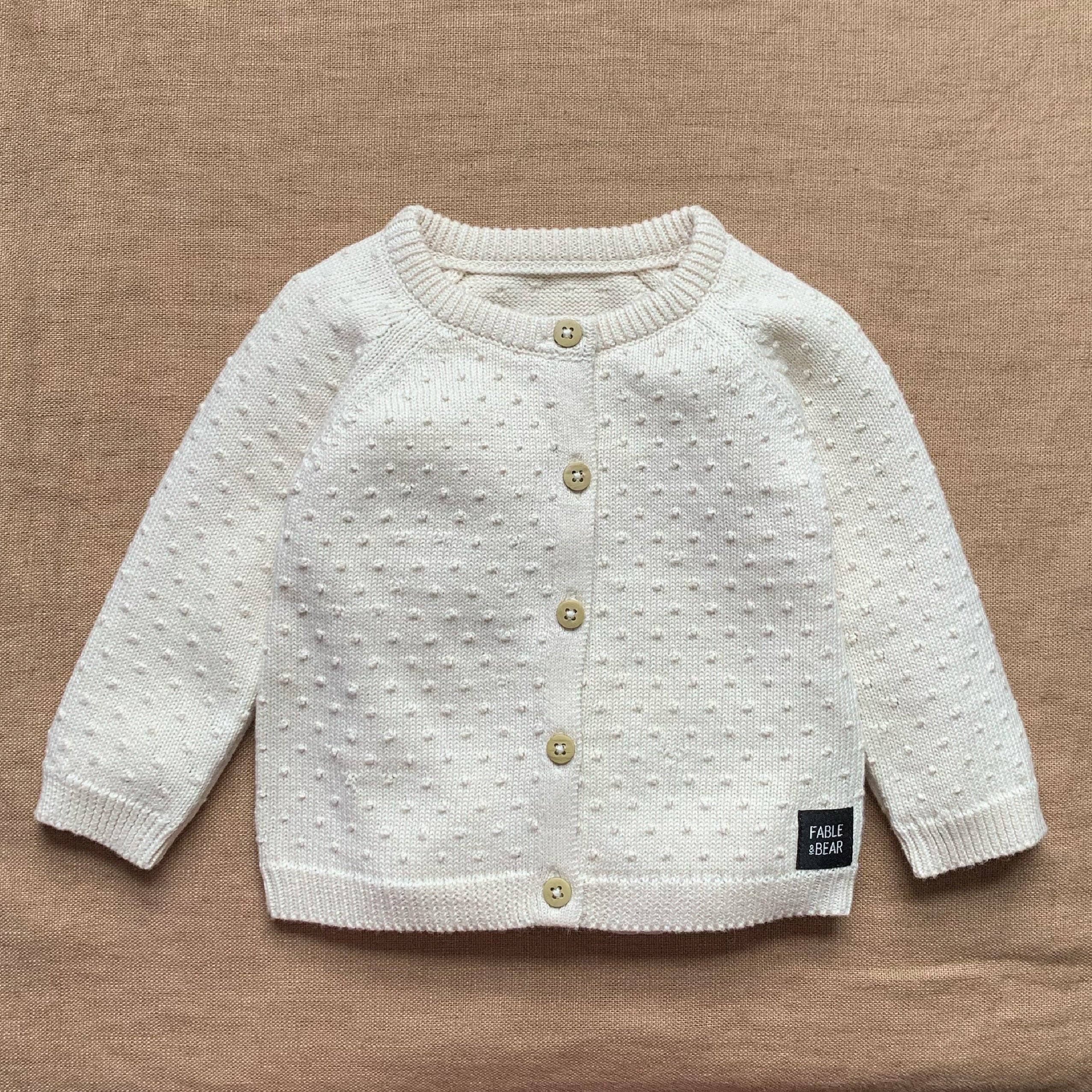 Fable & Bear Popcorn Texture Knitted Baby Cardigan
