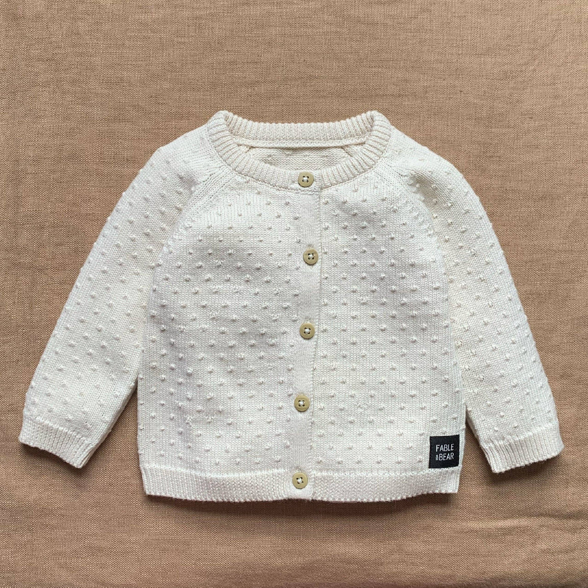 Fable & Bear Popcorn Texture Knitted Baby Cardigan