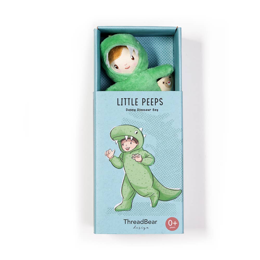 ThreadBear Little Peeps Danny Dinosaur Matchbox Doll