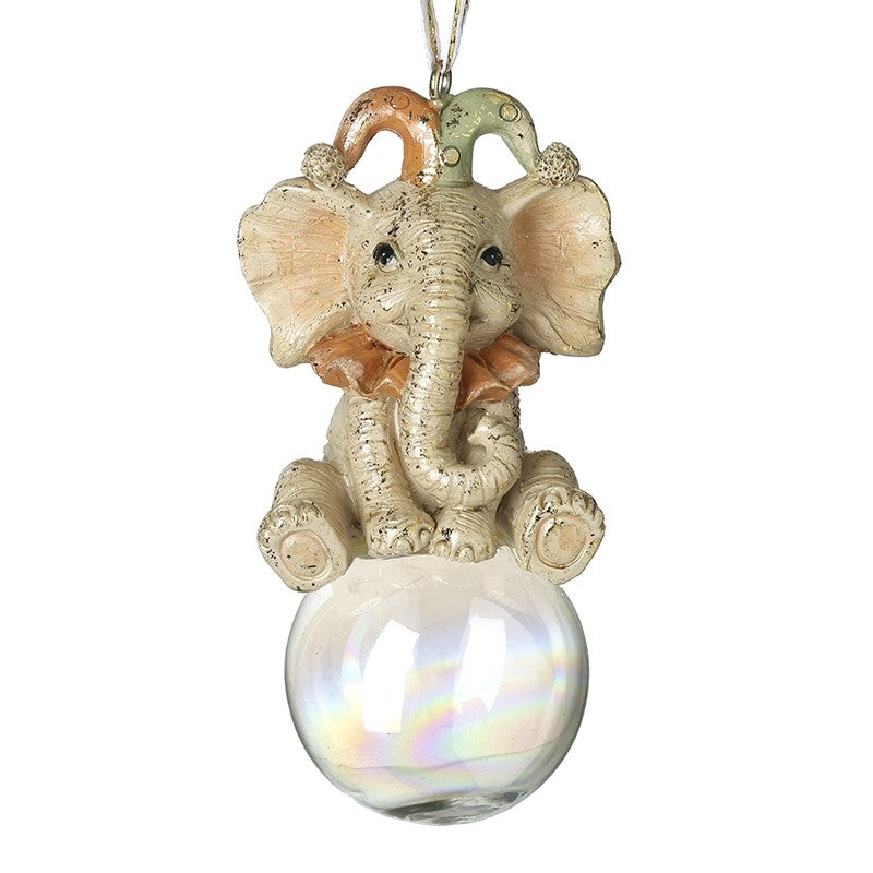 Hanging Elephant on Glass Ball