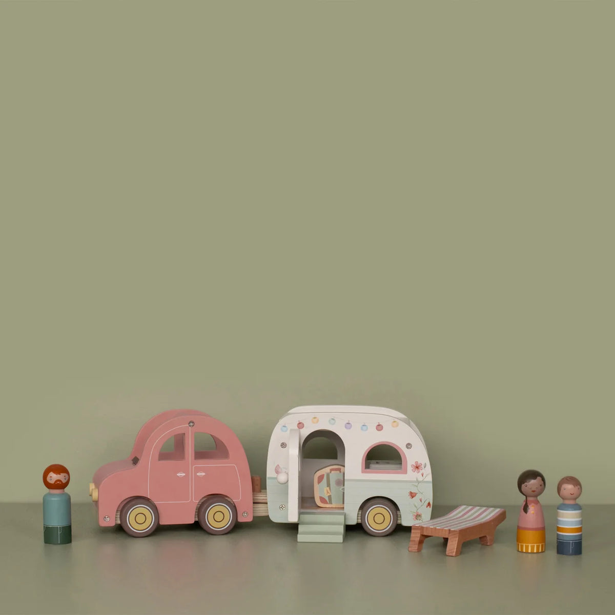 Little Dutch Wooden Car & Caravan Set