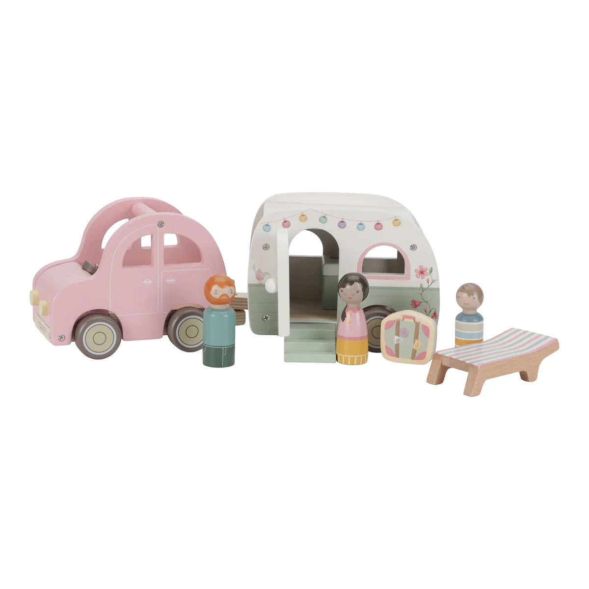 Little Dutch Wooden Car & Caravan Set