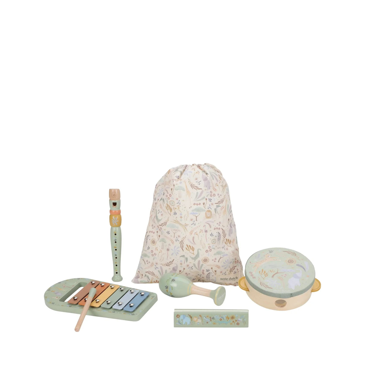 Little Dutch Musical Instrument Set – Green Safari Friends