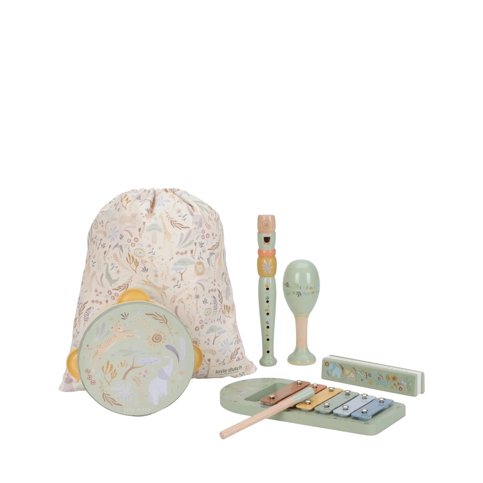 Little Dutch Musical Instrument Set – Green Safari Friends