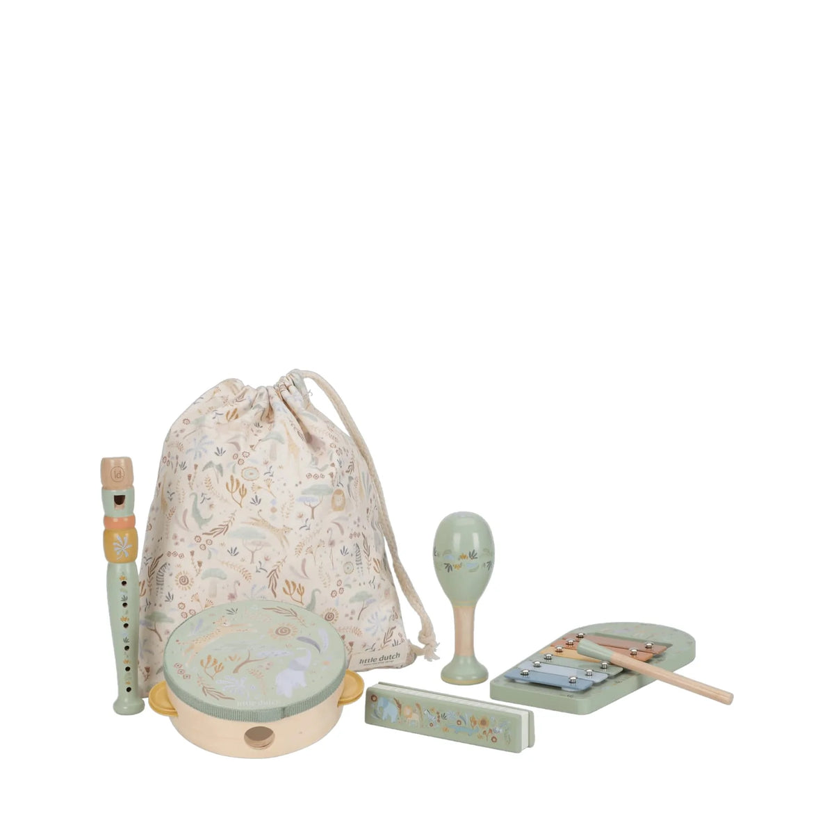 Little Dutch Musical Instrument Set – Green Safari Friends