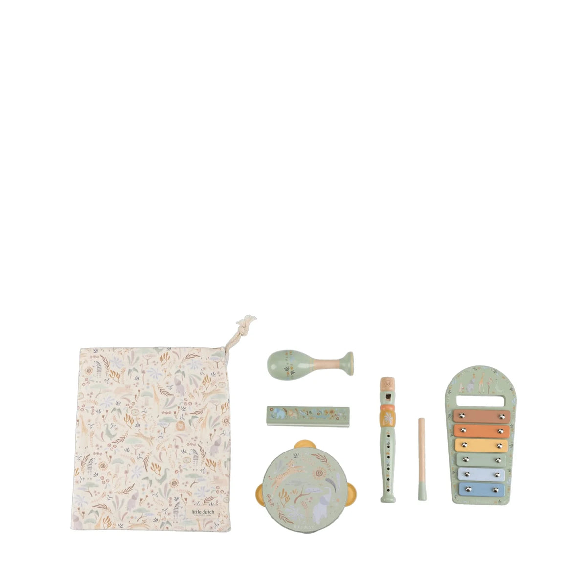 Little Dutch Musical Instrument Set – Green Safari Friends