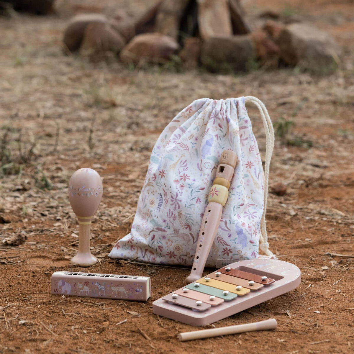 Little Dutch Musical Instrument Set – Pink Safari Friends
