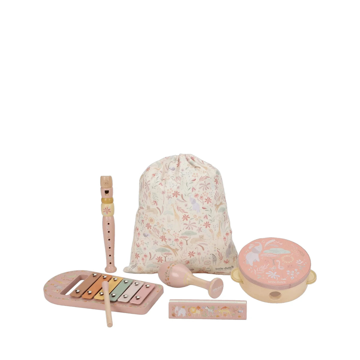 Little Dutch Musical Instrument Set – Pink Safari Friends
