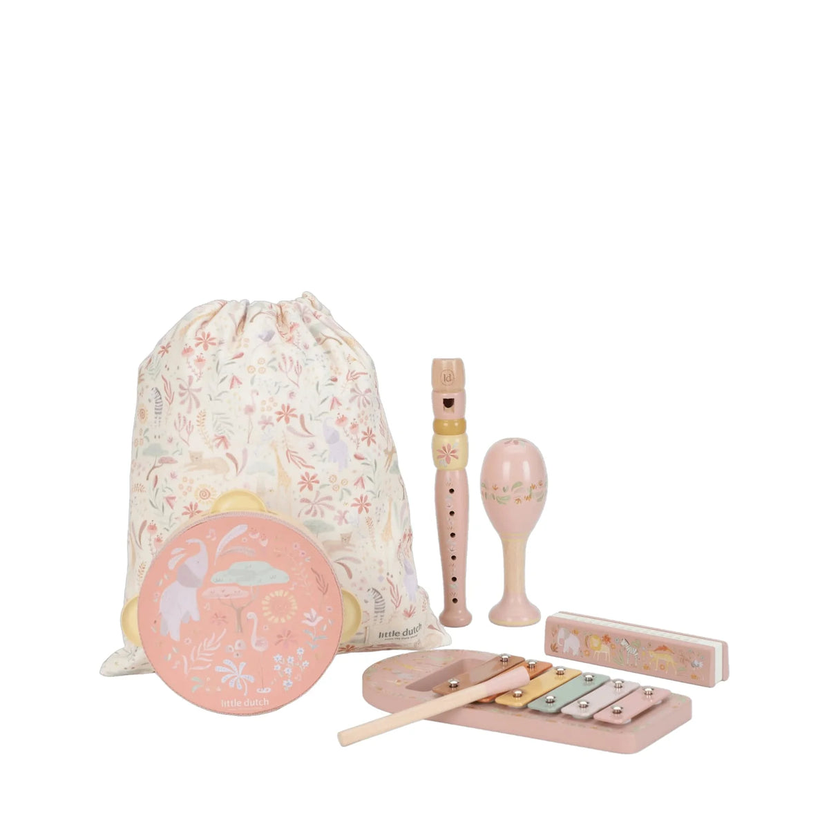 Little Dutch Musical Instrument Set – Pink Safari Friends