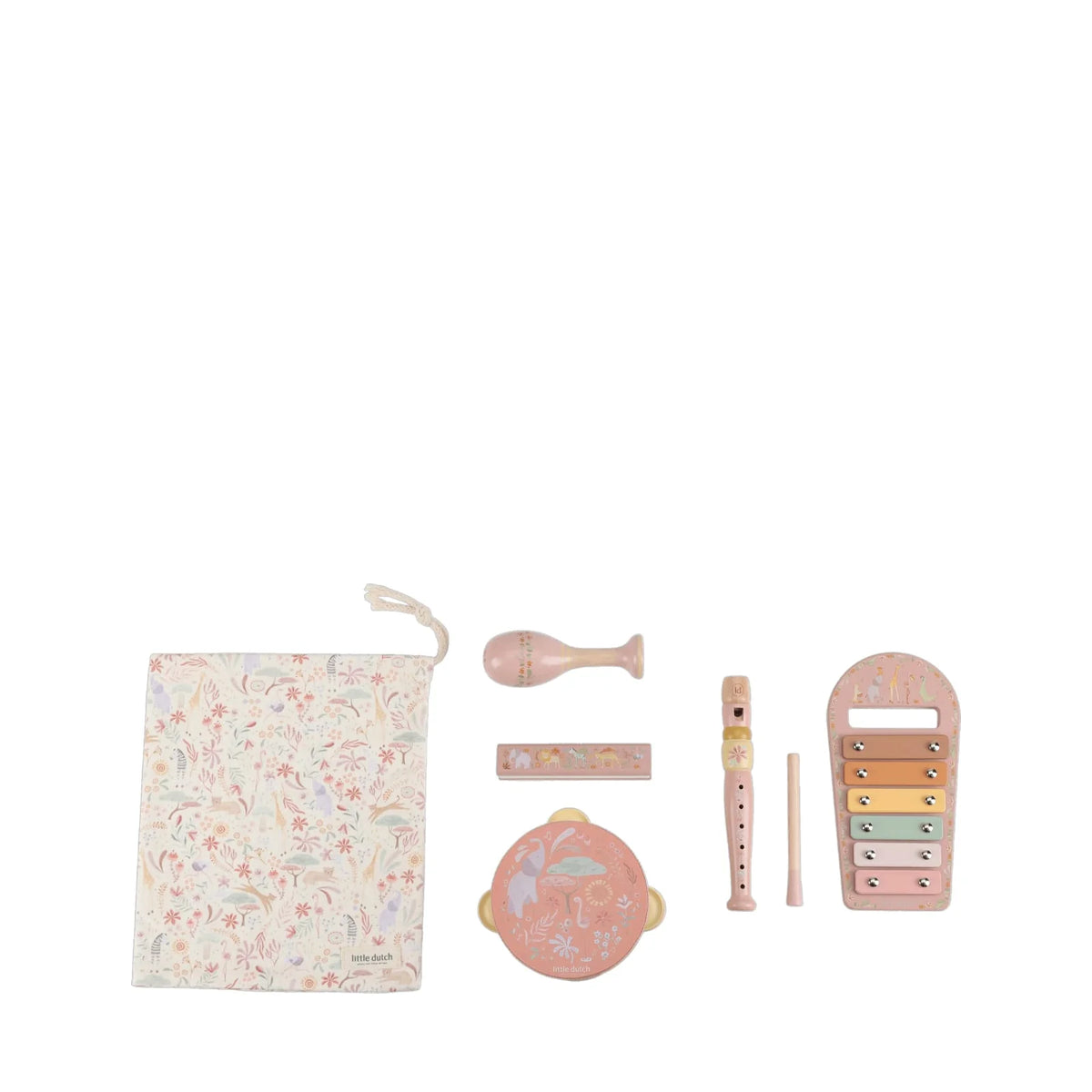 Little Dutch Musical Instrument Set – Pink Safari Friends