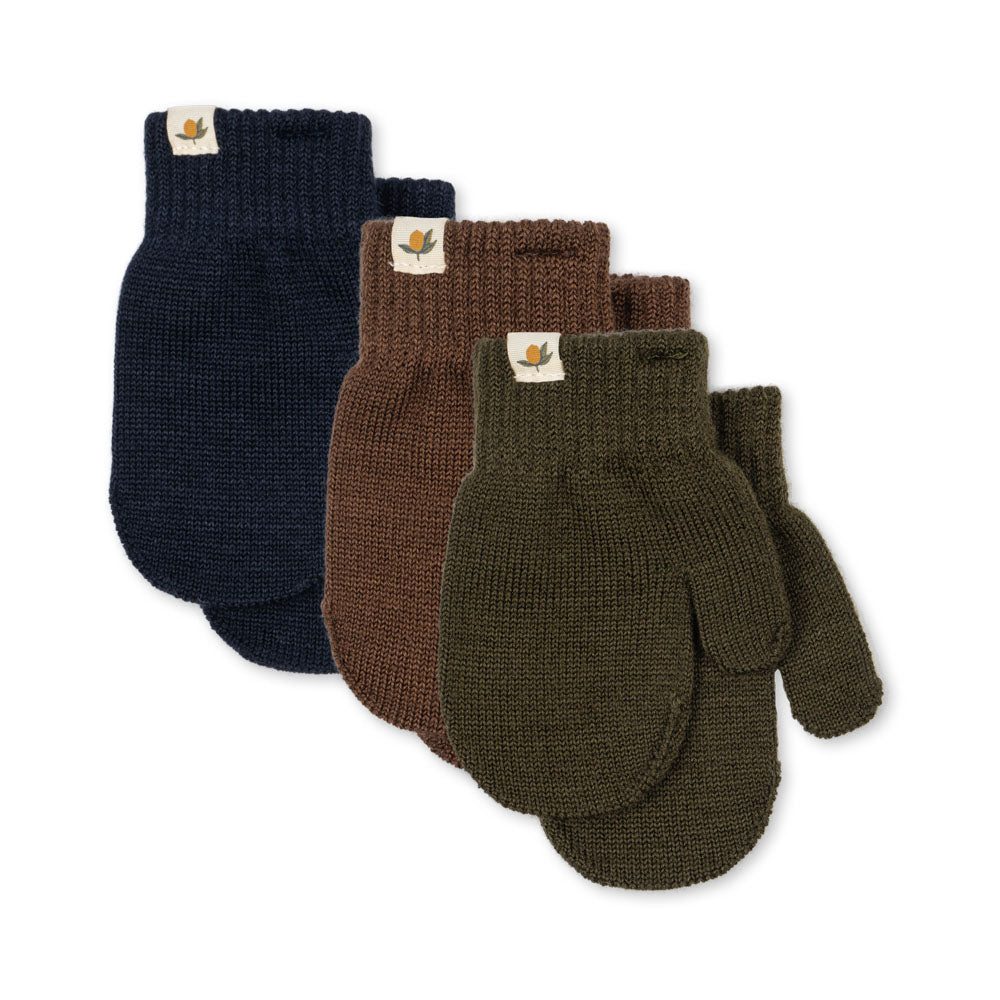 Konges Sløjd 3 Pack Filla Mittens - Rose Mix - Forest Mix