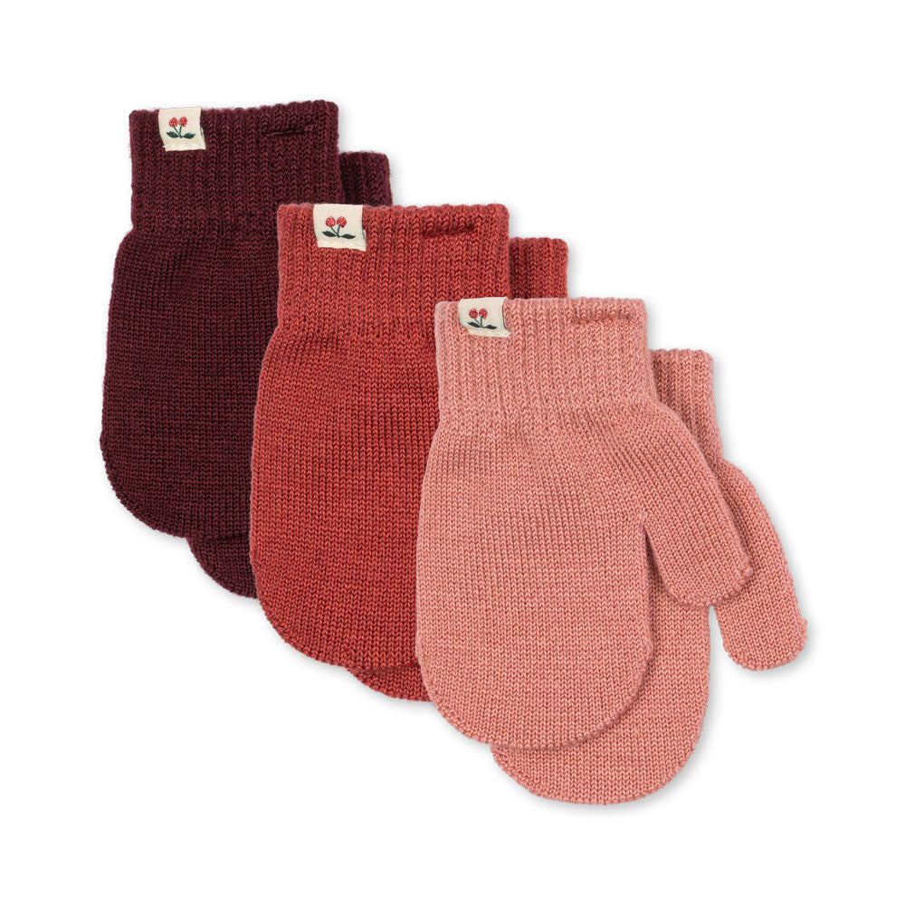 Konges Sløjd 3 Pack Filla Mittens - Rose Mix - Forest Mix