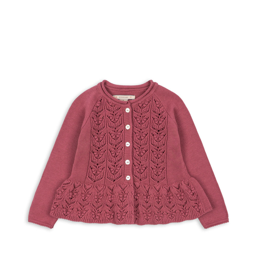 Konges Sløjd Cabby Frill Knitted Cardigan – Berry