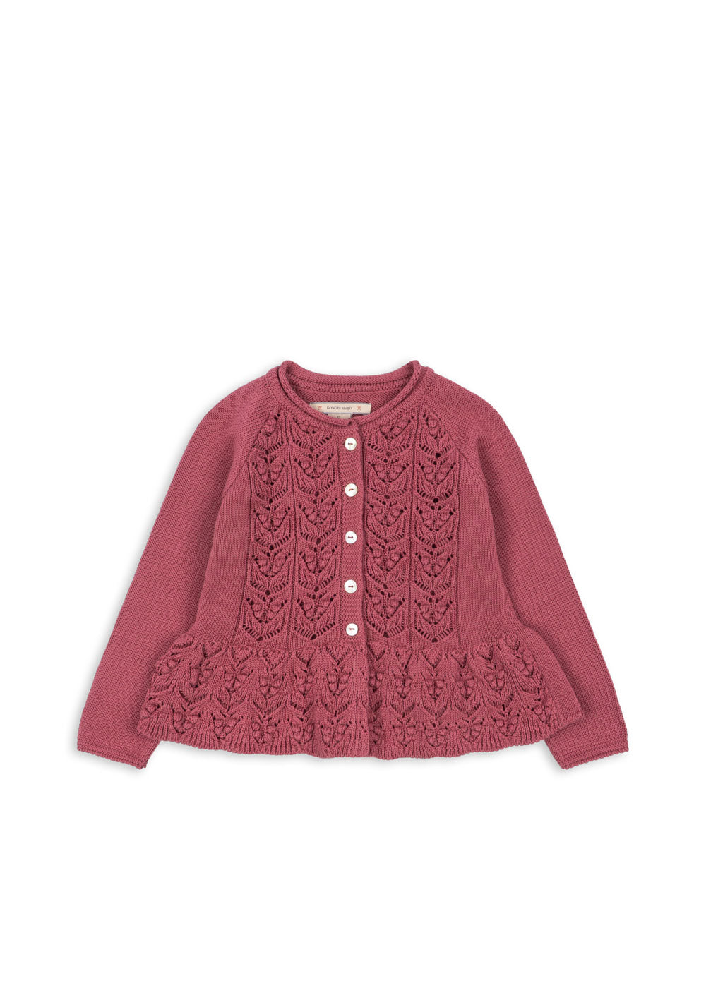 Konges Sløjd Cabby Frill Knitted Cardigan – Berry