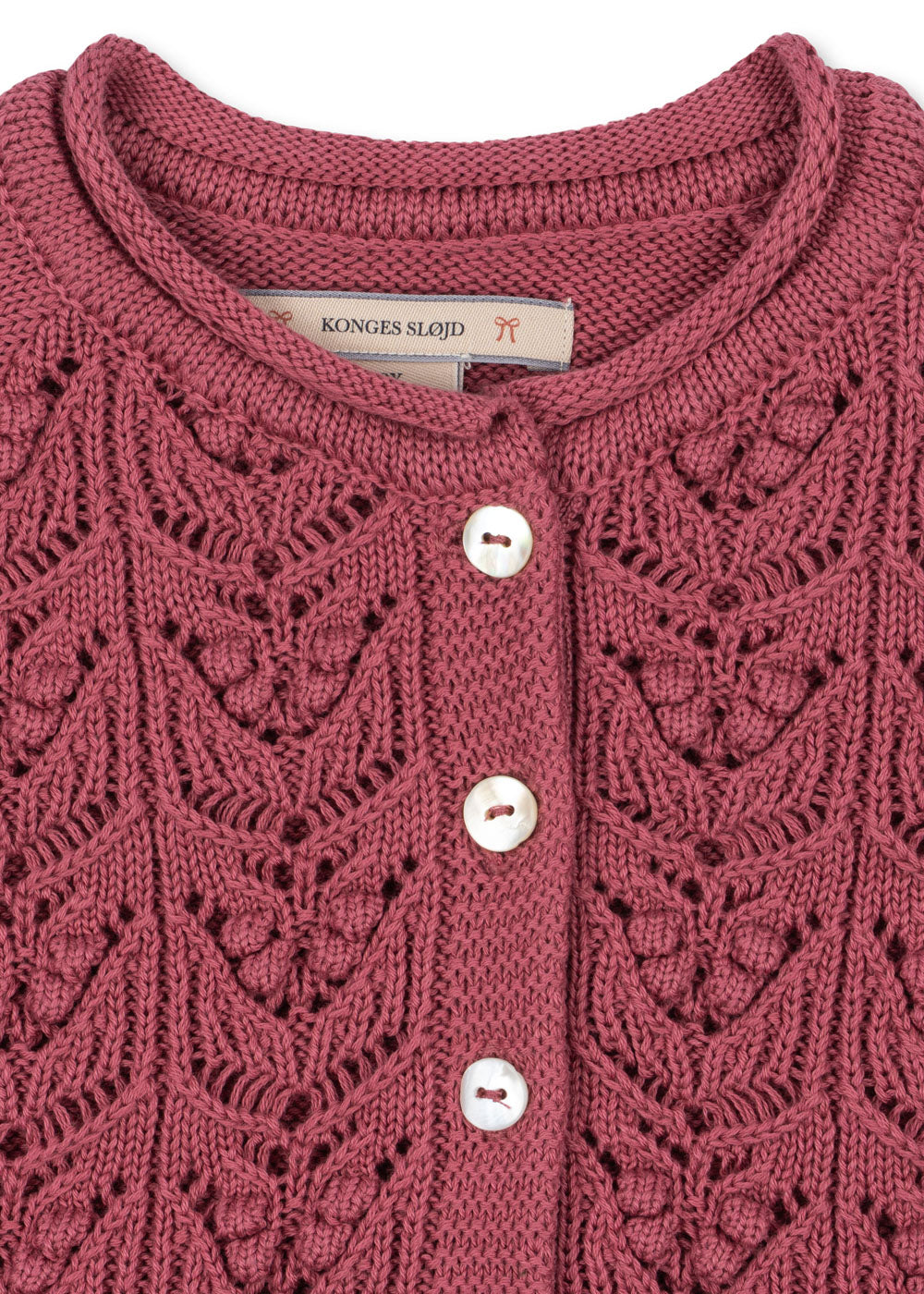 Konges Sløjd Cabby Frill Knitted Cardigan – Berry