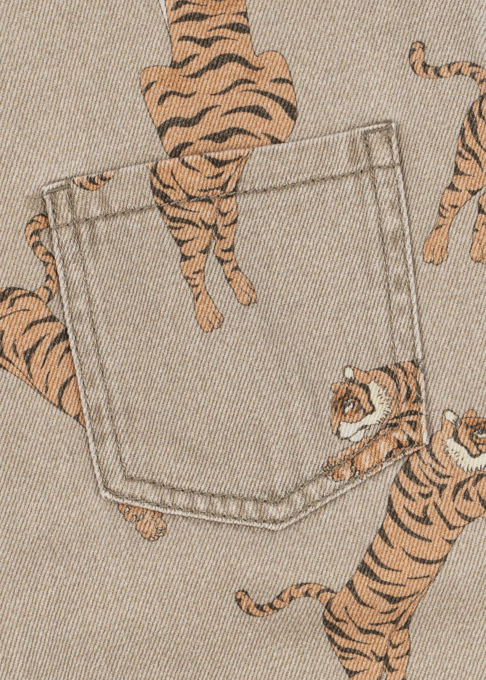 Konges Sløjd Magot Tiger Print Denim Dungarees