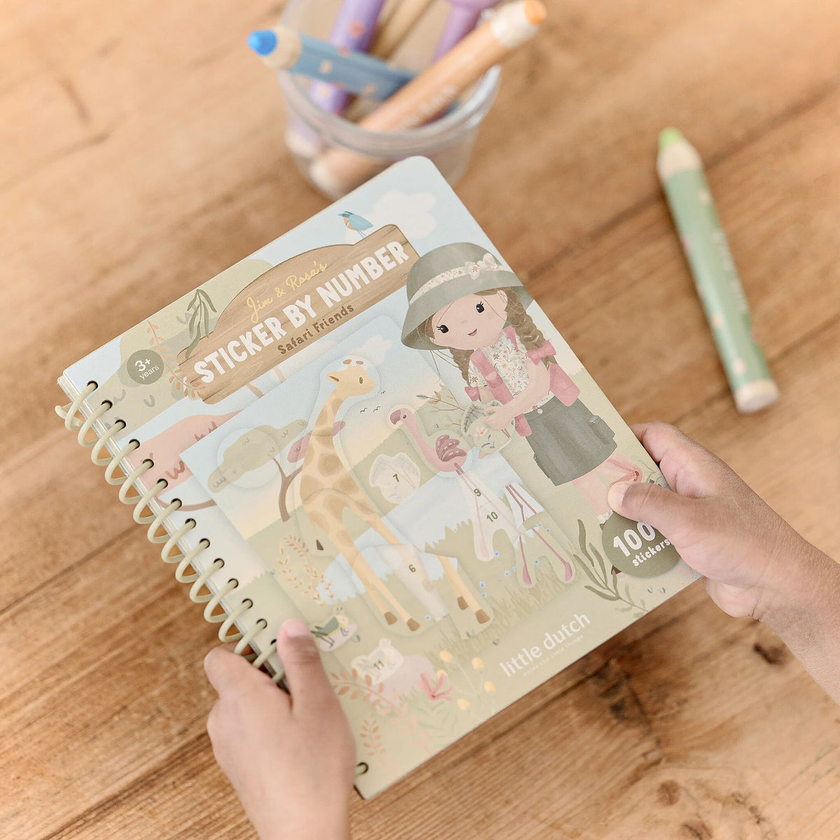 Little Dutch Sticker by Number Book - Safari Rosa