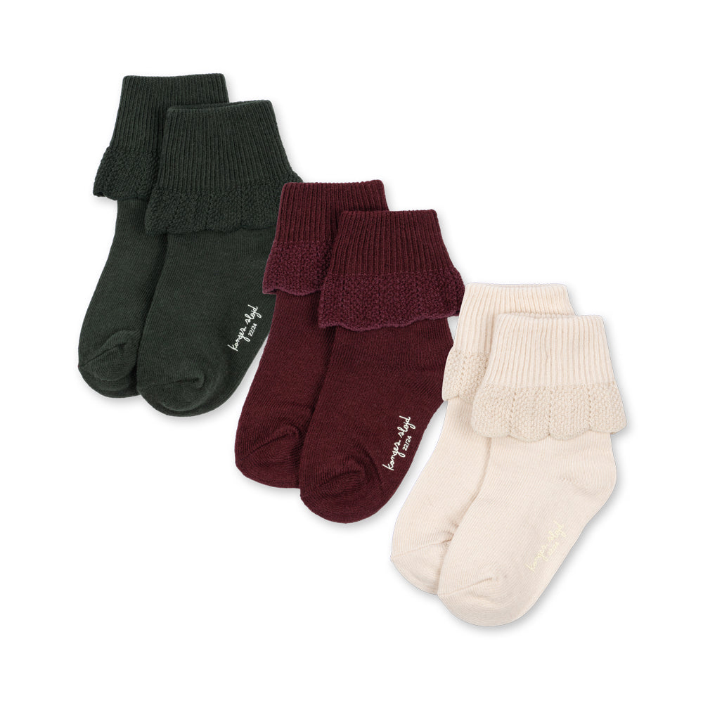 Konges Sløjd 3 Pack Frill Socks – Forest Mix